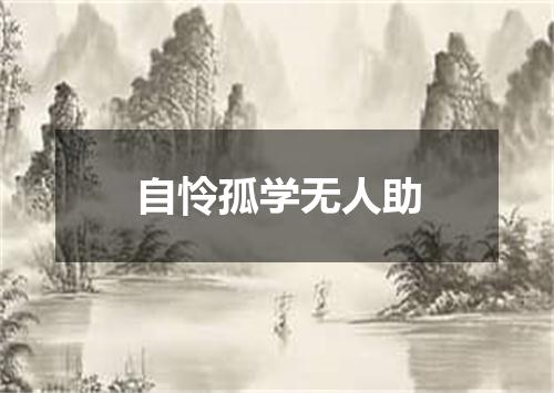 自怜孤学无人助