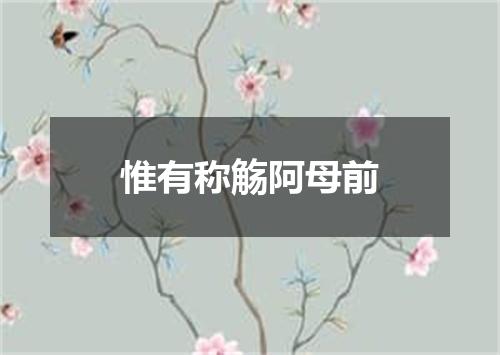 惟有称觞阿母前
