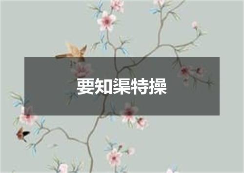 要知渠特操