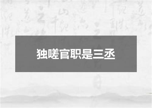 独嗟官职是三丞
