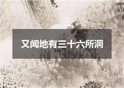又闻地有三十六所洞