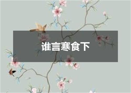 谁言寒食下