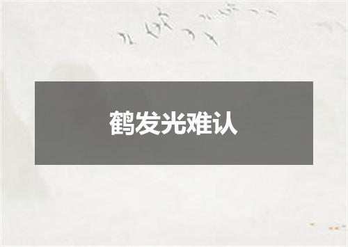 鹤发光难认