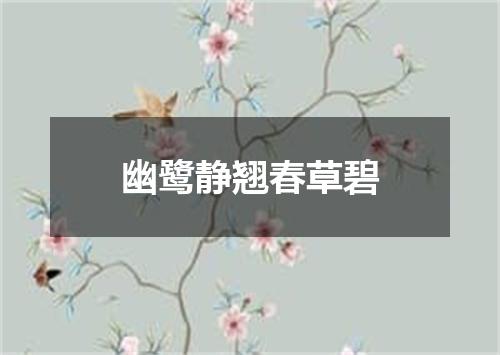 幽鹭静翘春草碧
