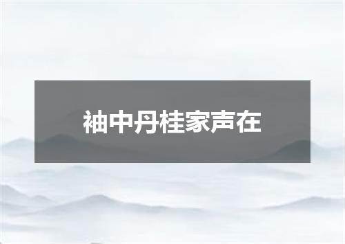 袖中丹桂家声在