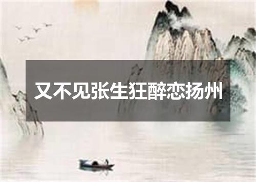 又不见张生狂醉恋扬州