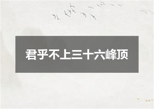 君乎不上三十六峰顶