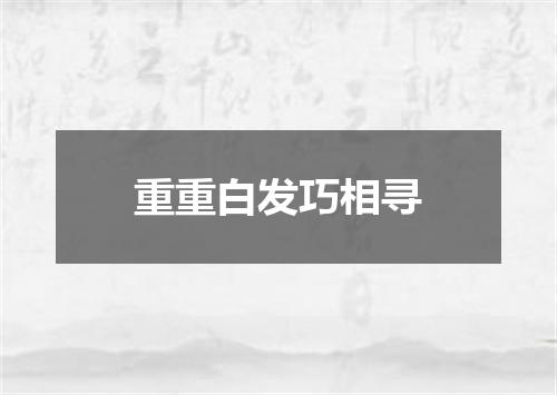 重重白发巧相寻