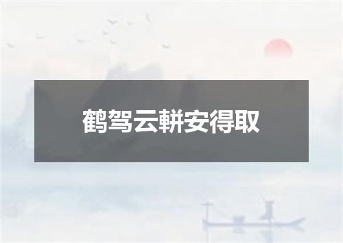 鹤驾云軿安得取
