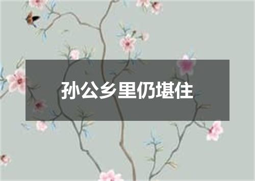 孙公乡里仍堪住