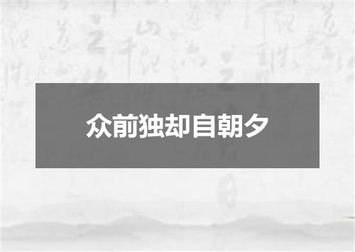 众前独却自朝夕