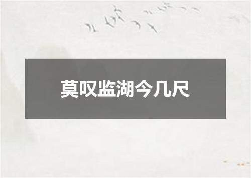 莫叹监湖今几尺