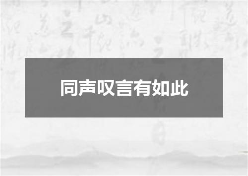 同声叹言有如此