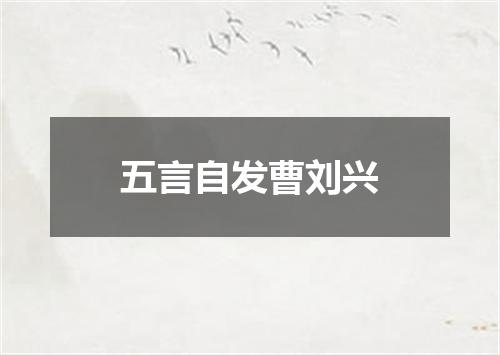 五言自发曹刘兴