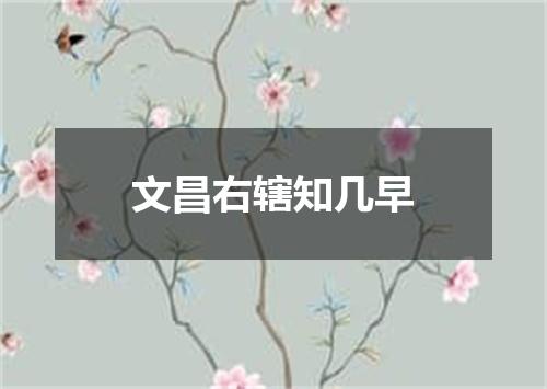 文昌右辖知几早