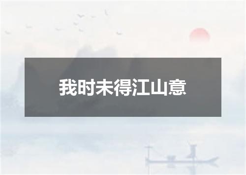 我时未得江山意