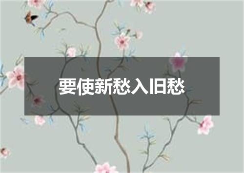 要使新愁入旧愁