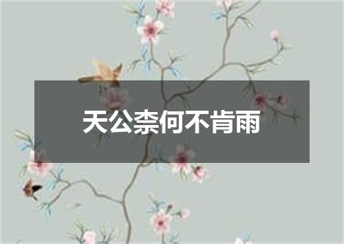 天公柰何不肯雨