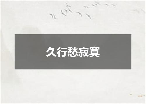 久行愁寂寞