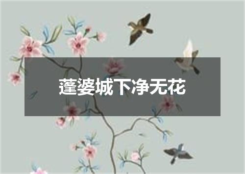蓬婆城下净无花