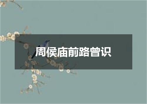 周侯庙前路曾识