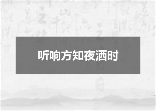 听响方知夜洒时