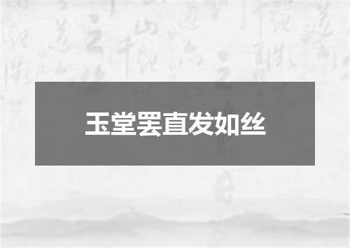 玉堂罢直发如丝