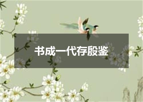 书成一代存殷鉴