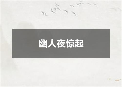 幽人夜惊起
