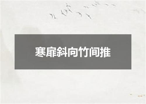 寒扉斜向竹间推