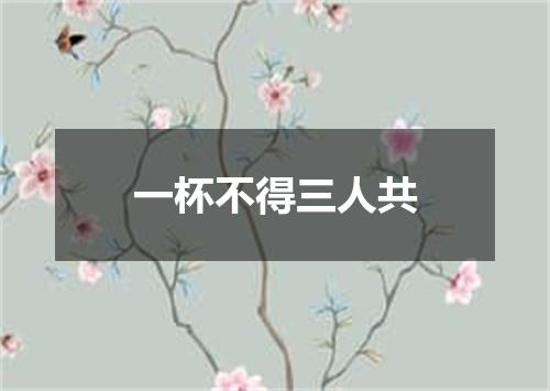 一杯不得三人共
