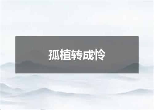 孤植转成怜