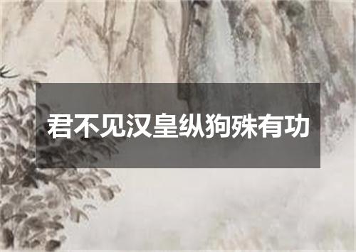 君不见汉皇纵狗殊有功