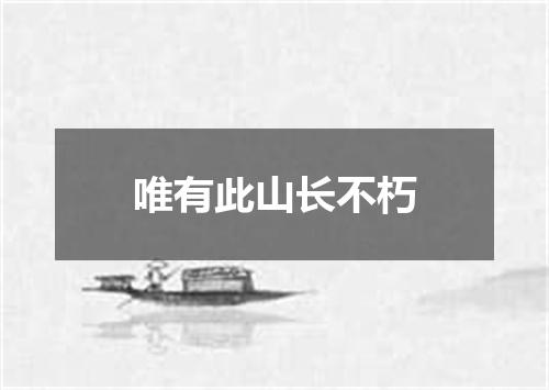 唯有此山长不朽