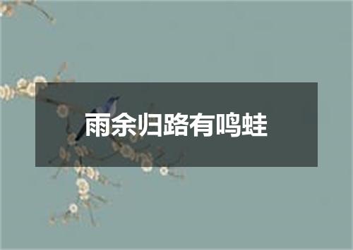 雨余归路有鸣蛙