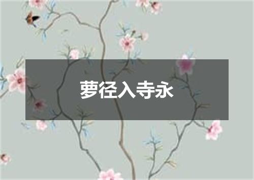 萝径入寺永