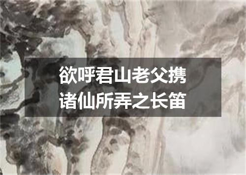 欲呼君山老父携诸仙所弄之长笛