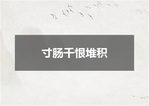 寸肠千恨堆积