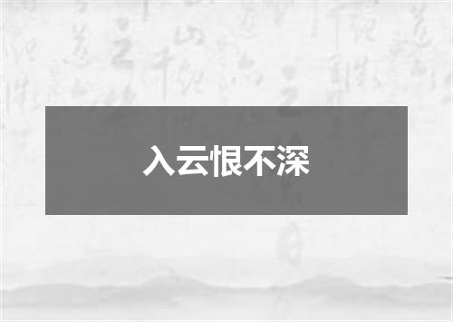 入云恨不深