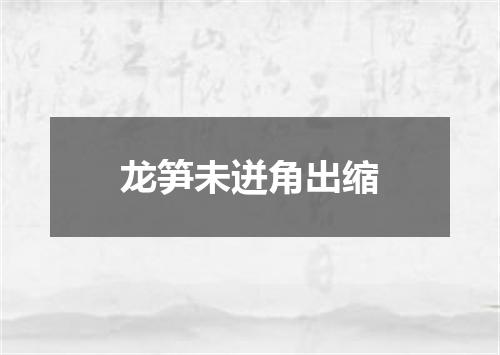 龙笋未迸角出缩