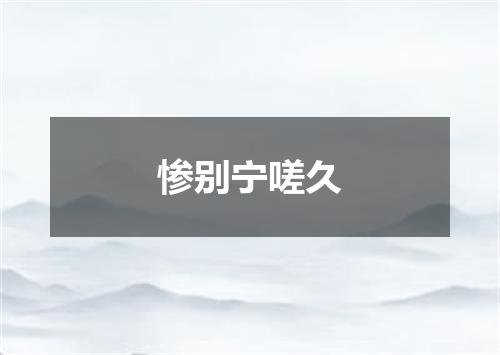 惨别宁嗟久