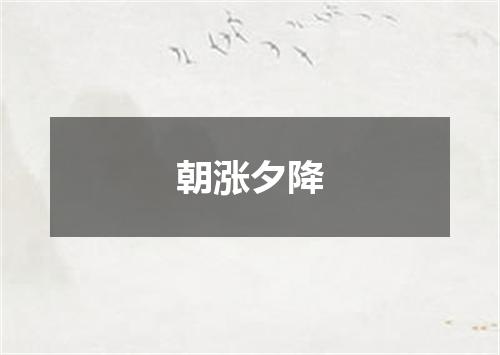 朝涨夕降
