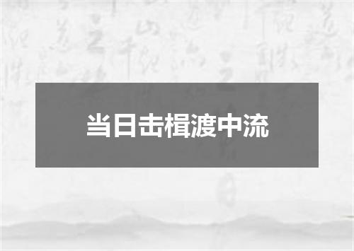 当日击楫渡中流
