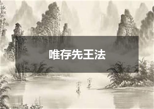 唯存先王法