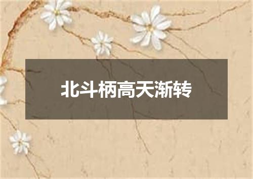 北斗柄高天渐转