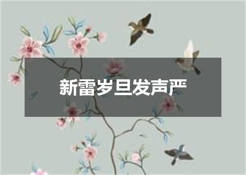 新雷岁旦发声严