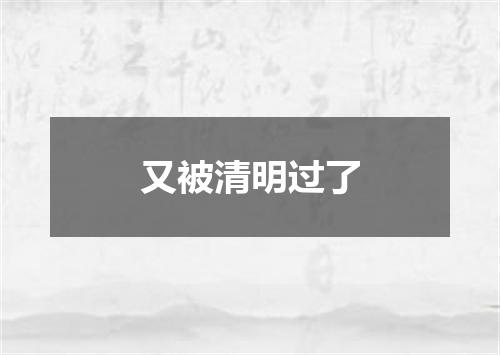 又被清明过了