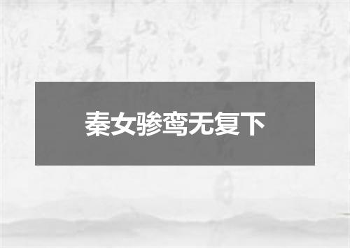 秦女骖鸾无复下