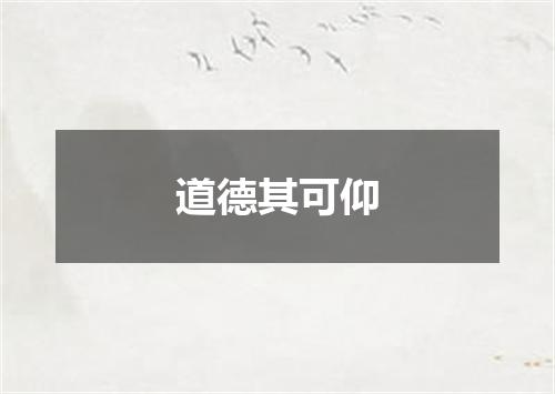 道德其可仰