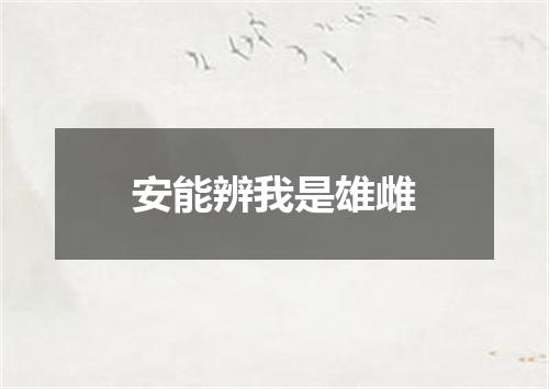 安能辨我是雄雌